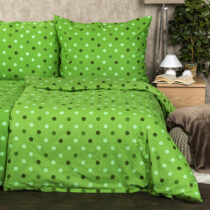 4Home Bavlnené obliečky Dots zelená, 140 x 220 cm, 70 x 90 cm