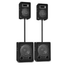 Poschodový PA systém 2 x subwoofer + 2 x reproduktor + 2 x stojanové tyče Malone