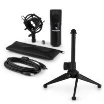 MIC-900B V1, USB mikrofónová sada, čierny kondenzátorový mikrofón + stolný statív Auna