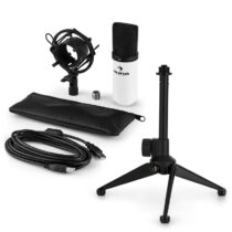 MIC-900WH V1, USB mikrofónová sada, biely kondenzátorový mikrofón + stolný statív Auna