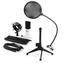 MIC-900WH V2, USB mikrofónová sada, kondenzátorový mikrofón + pop-filter + stolný statív Auna