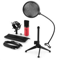 MIC-900RD-LED V2, trojdielna USB mikrofónová sada, kondenzátorový mikrofón + pop-filter + stolný sta...