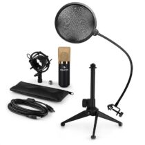 MIC-900BG-LED V2, trojdielna USB mikrofónová sada, kondenzátorový mikrofón + pop-filter + stolný sta...