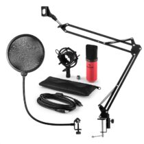 MIC-900RD, USB mikrofónová sada V4, červená, kondenzátorový mikrofón, pop filter, mikrofónové rameno...