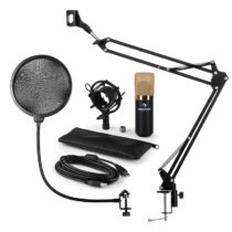 MIC-900BG, USB mikrofónová sada V4, zlatá, kondenzátorový mikrofón, pop filter, mikrofónové rameno A...