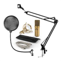 MIC-900G V4, mikrofónová sada, USB kondenzátorový mikrofón, rameno, pop-filter, zlatá farba Auna