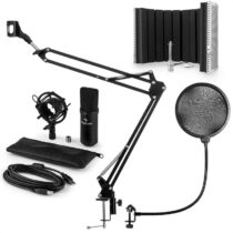 MIC-900B, USB mikrofónová sada V5, čierna, kondenzátorový mikrofón, pop filter, akustická clona, ram...