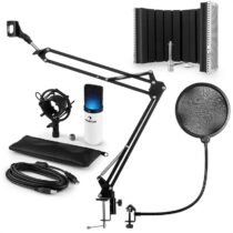 MIC-900WH-LED V5, biela, mikrofónová sada, kondenzátorový mikrofón, pop-filter, resorpčný panel, ram...