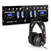 DJ405USB-BK 4-kanálový DJ mixážny pult vrátane štúdiových slúchadiel Resident DJ