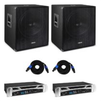 Bass Storm DJ PA sada + 2 x PA zosilňovač + 2 x PA subwoofer Vonyx