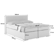 Posteľ Boxspring Nero 160x200 Cm, Tmavosivá